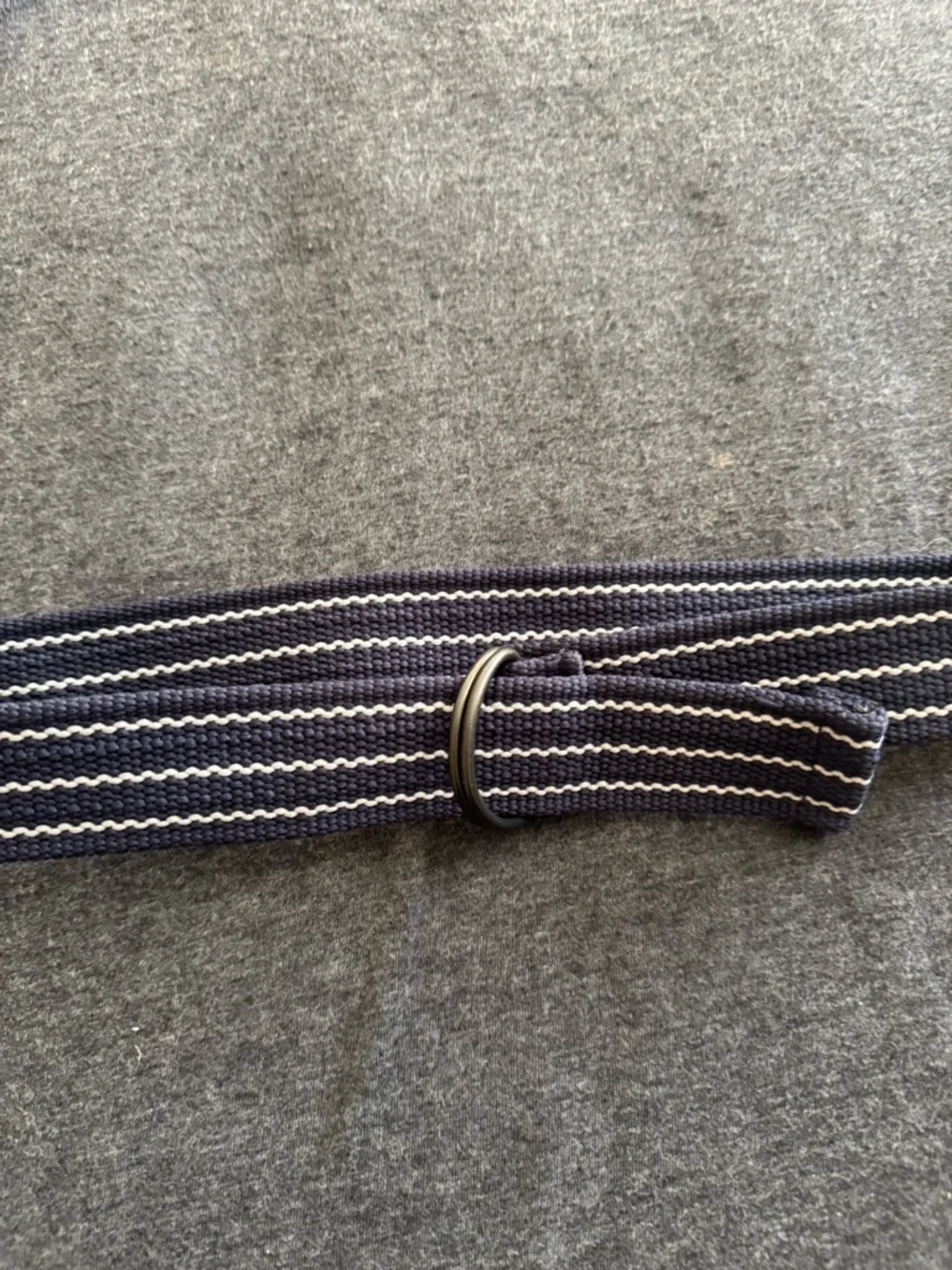 Navy Striped Webbing Belt